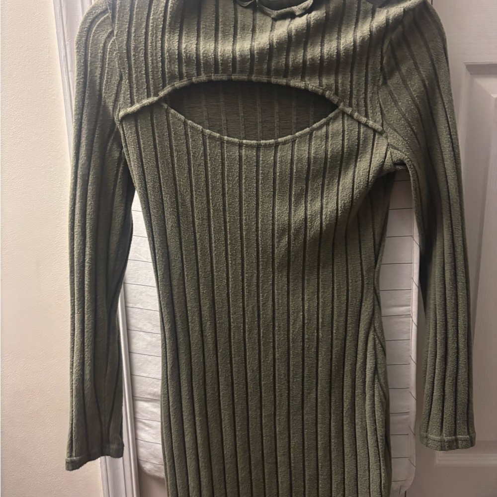 SHEIN Olive Chest Cut Out Dress